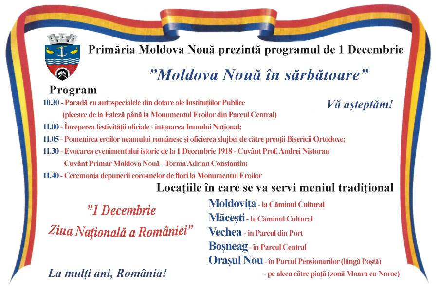 afis 1 Decembrie Moldova Noua