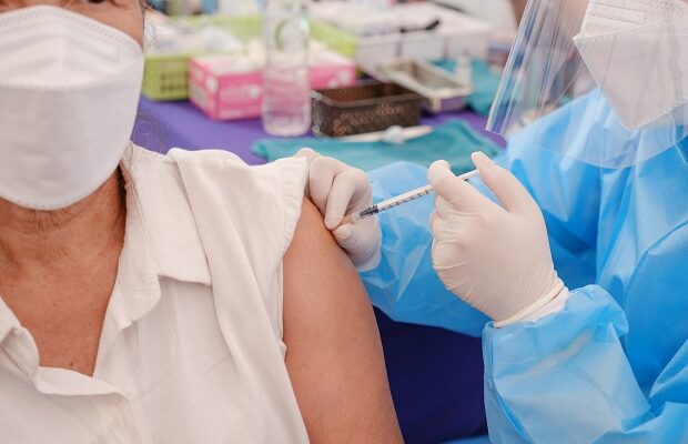 doctor hand coronavirus covid19 vaccinate asia senior woman in a