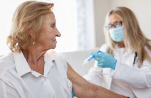 vaccine administration on an elderly patient