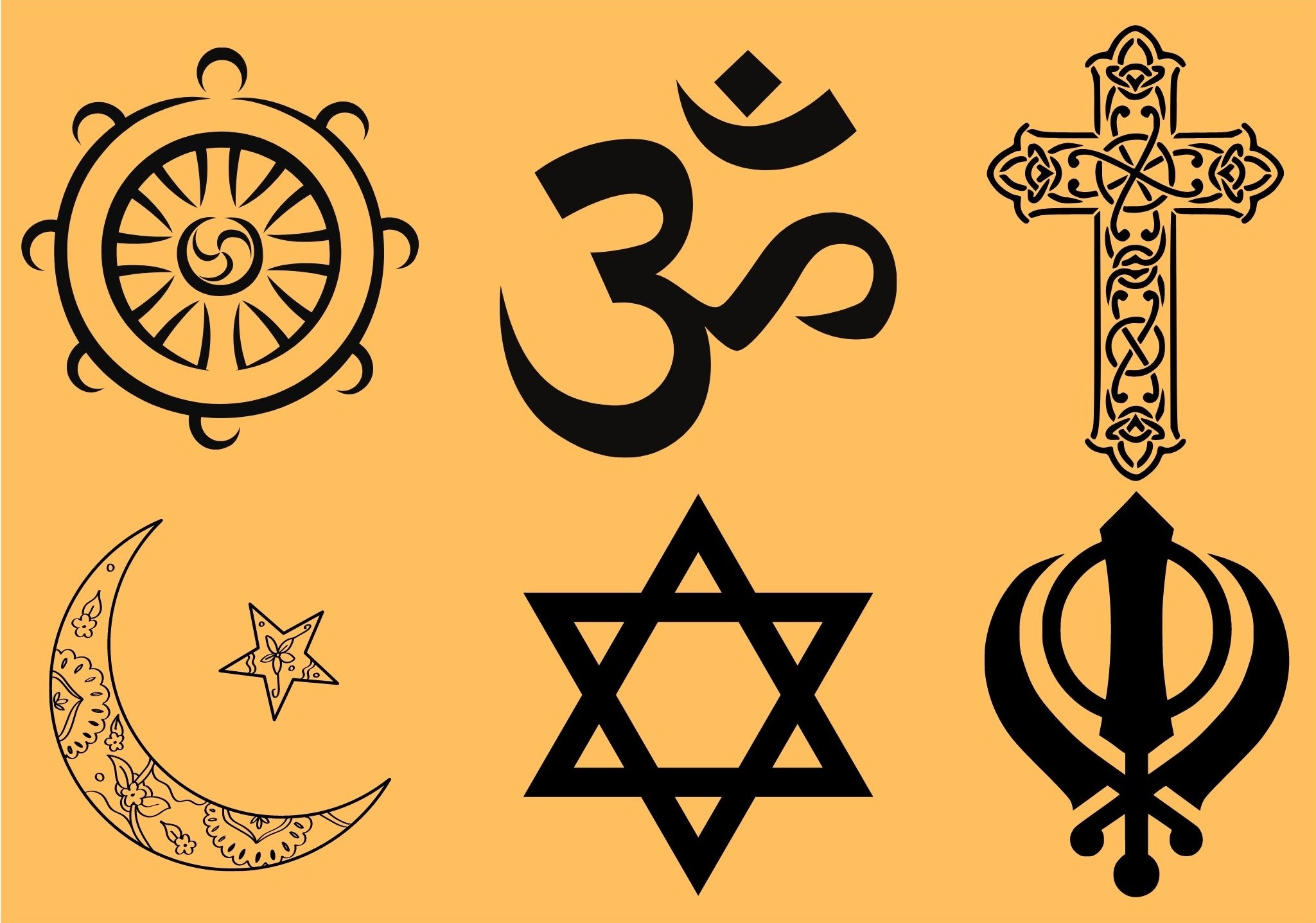 6 world religions symbols