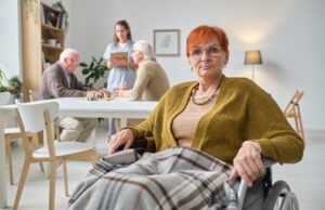elderly woman living in nursing home