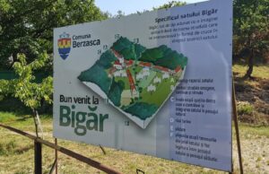 Planșă turistică a satului Bigăr din comuna Berzasca