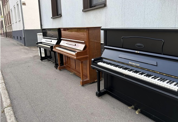 pianine in asteptare pe strada
