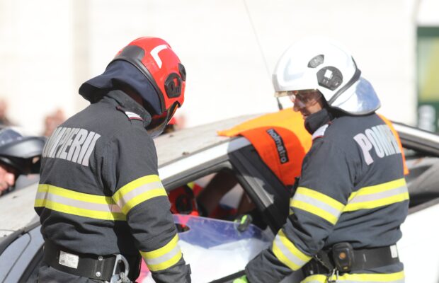 simularea unui accident in centru la timisoara