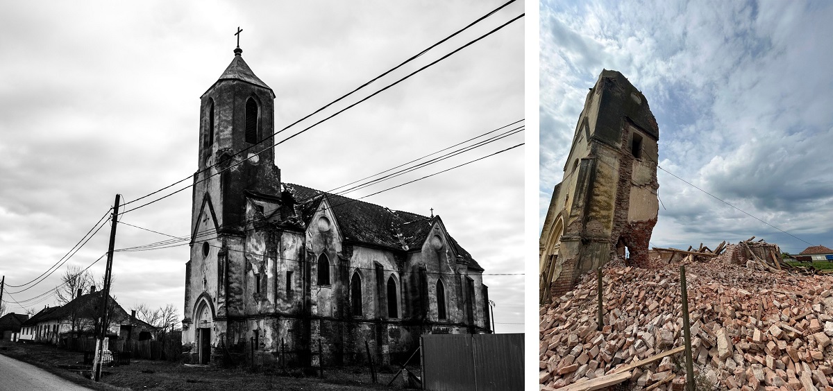 biserica ersig inainte si dupa demolare