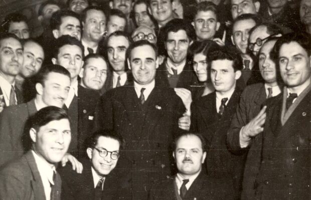 gheorghiu dej, ceausescu & delegates in feb 1948