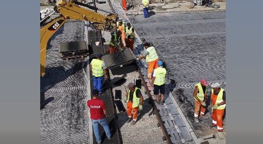 lucrari la calea ferata de pe drumul timisoara giroc