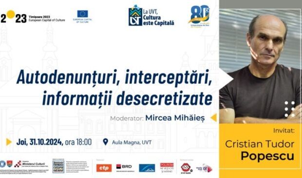 conferinta 2024 cristian tudor popescu la universitatea de vest timisoara