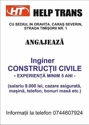 Stiri Timisoara si Resita; publicitate help trans inginer 31 ian 2025