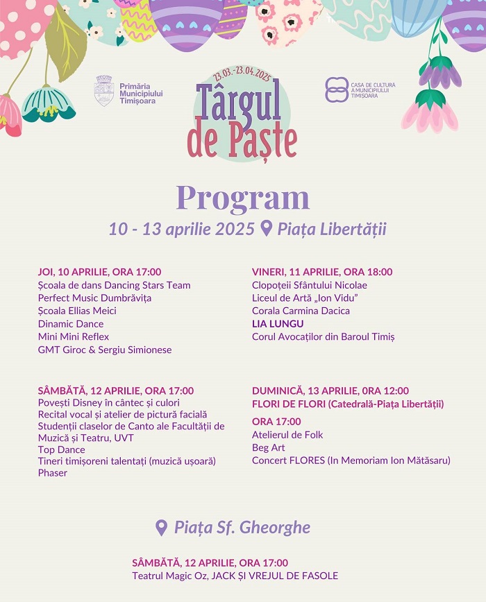 program de florii in centrul timisoarei
